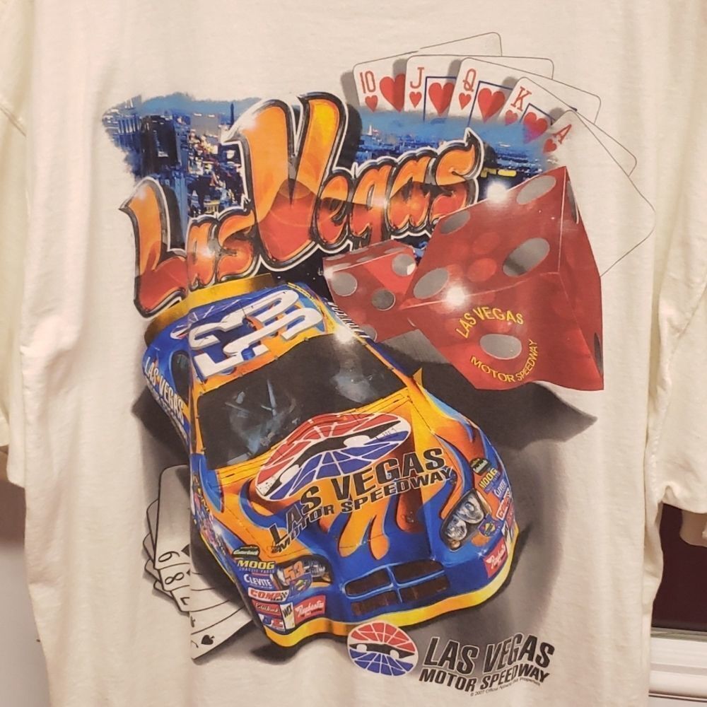 Graphic Crewneck Mens Las Vegas Speedway Collectors Tee sz2xl some yello…